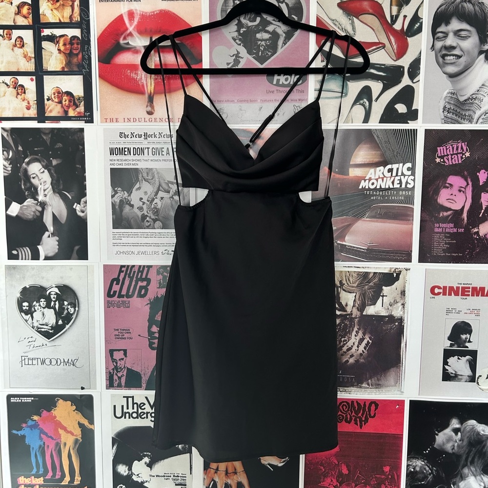 princess polly black cutout backless mini dress